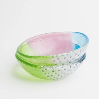 Floating Hues Glass Bowl Pink & Blue