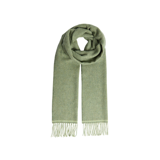 Foxford Lambswool Scarf Green Herringbone