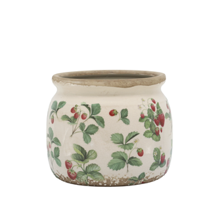 Fraises Planter with Strawberries Motif