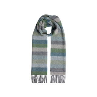 Foxford Fringe Lambwool Scarf Multistripe Grey