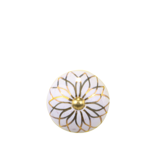 Furniture Knob White and Brass