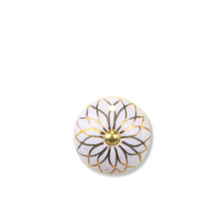 Furniture Knob White and Brass