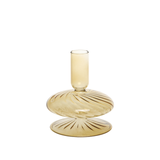 Glass Candlestick Amber