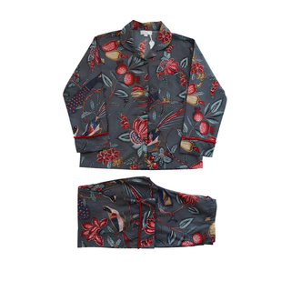 Powell Craft Pyjamas Grey Fruit Bird Print