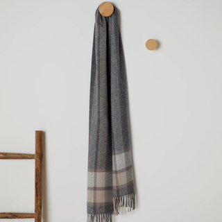 Foxford Oxford Check Border Lambswool Scarf