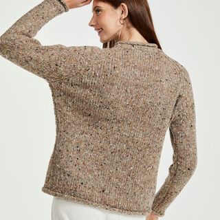 Aran Woolen Mills Ladies Roll Neck Raglan Sweater Honey M