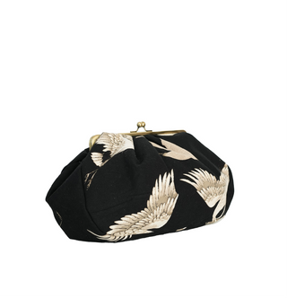 One Hundred Stars Stork Black Clasp Bag