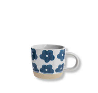 Rustic Cup - Blue Flowers