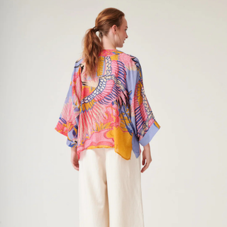 One Hundred Stars Kimono Crane Periwinkle