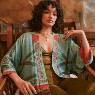 One Hundred Stars Kimono Fleur De Lys Aqua