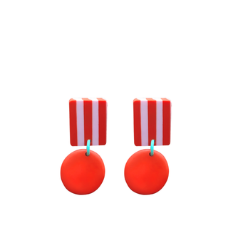 Studio Canty Lollipop Orange Red & Rose Earrings