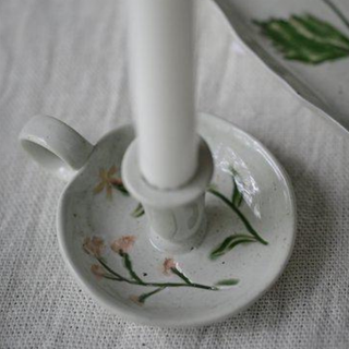 Malva Candle Holder Yellow Flowers