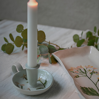 Malva Candle Holder Yellow Flowers
