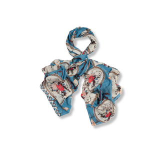 One Hundred Stars Magnolia Blue Plates Scarf