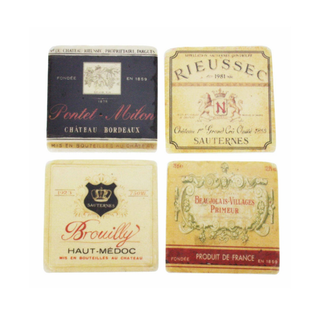 Coasters Vintage Yellow/Red s/4