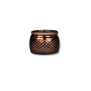 Tealight Holder with Pearl Edge in Antique Mocca