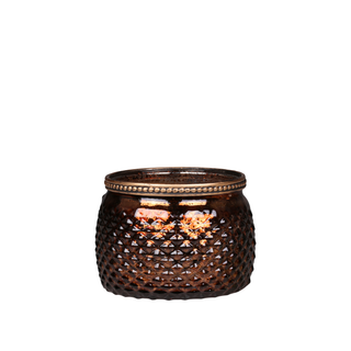Tealight Holder with Pearl Edge in Antique Mocca