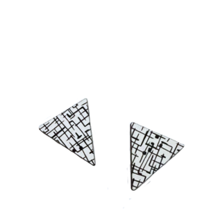The Messy Brunette Monchrome Large Triangle Studs