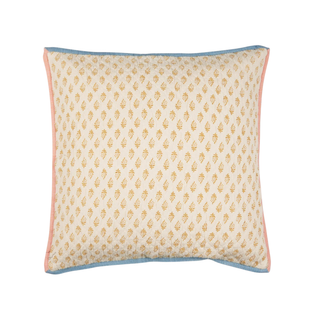 Cushion Cover with Double weaving Mustard Print