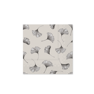 French Grey Napkin with leaves