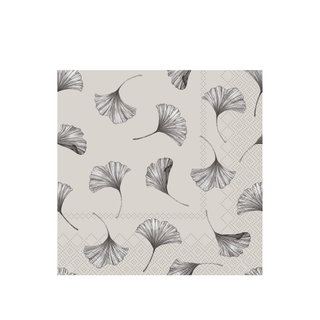 Napkin with leaves French Grey