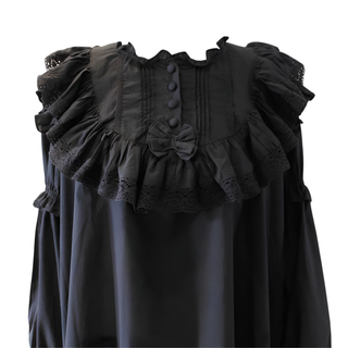 Powell Craft Nightdress 3/4 sleeves Victorian Style Black