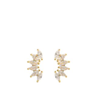 One Dame Lane Fan Studs Gold