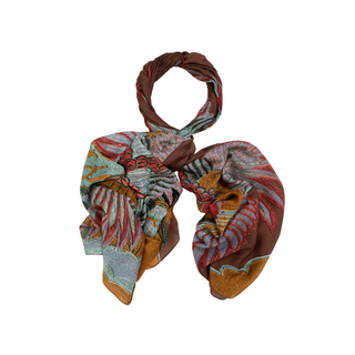 One Hundred Stars Wool Scarf Crane Brown