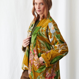 One Hundred Stars Velvet Pocket Jacket Rhodoleia Gold