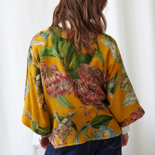 One Hundred Stars Wool Kimono Rhodoleia Gold
