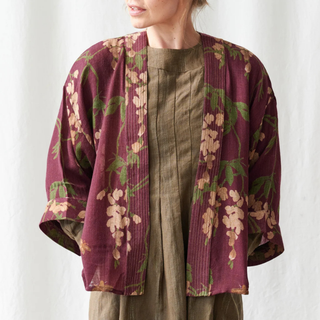 One Hundred Stars Wool Kimono Wisteria Plum