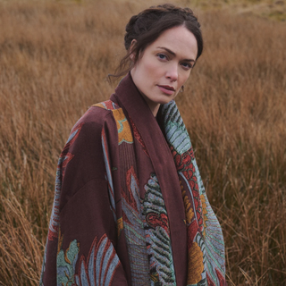 One Hundred Stars Wool Scarf Crane Brown