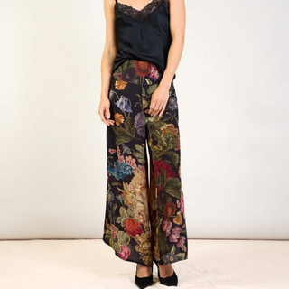 One Hundred Stars Palazzo Crepe Trousers Primula Black