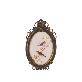 Photo Frame Oval Antique Brown