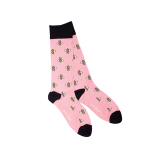 Swole Panda Women's Bamboo Socks Pink Bumblebee
