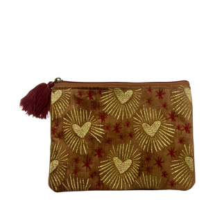 Pouch Corduroy Hearts and Stars