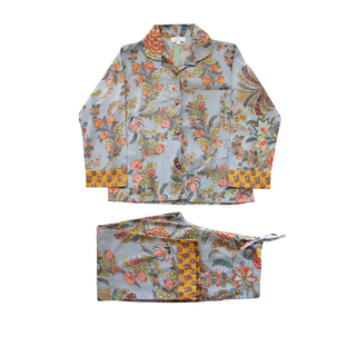 Powell Craft Pyjamas Grey Coral and Mustard