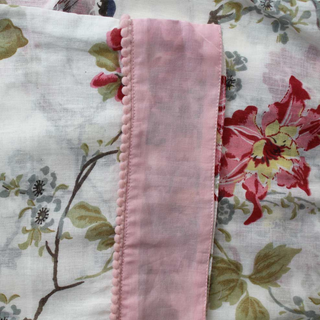 Rose Floral Pyjamas Pink Pom Pom Trim M/L