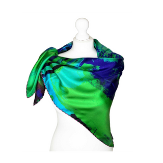 Clare O'Connor Green Square 100% Silk