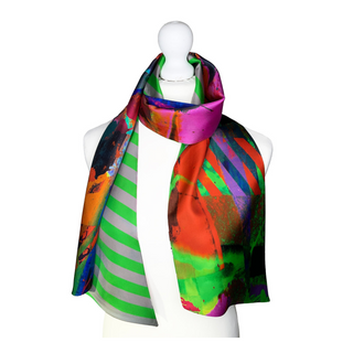 Clare O'Connor 100% Silk Maxi Twilly Scarf