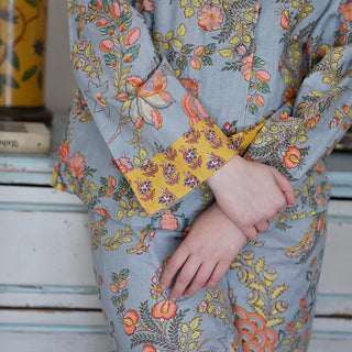 Powell Craft Pyjamas Grey Coral and Mustard