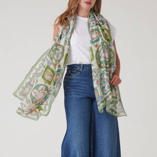 One Hundred Stars Scarf Afternoon Tea Green