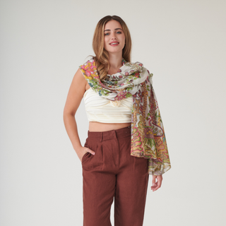 One Hundred Stars Scarf Boho Garden Ecru