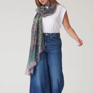 One Hundred Stars Scarf Boho Garden Grey