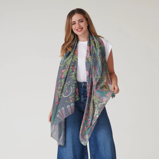 One Hundred Stars Scarf Boho Garden Grey
