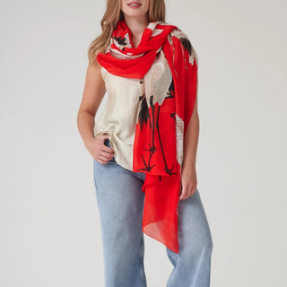 One Hundred Stars Scarf Stork Scarlet