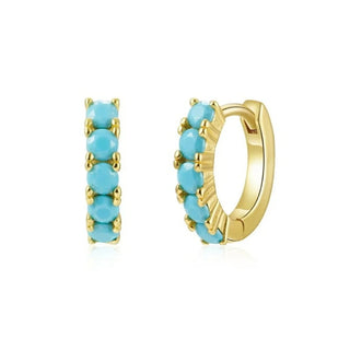 One Dame Lane Turquoise Huggies Earrings Turquoise