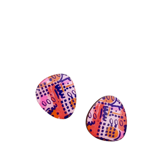 The Messy Brunette Scribble Studs Lilac Black