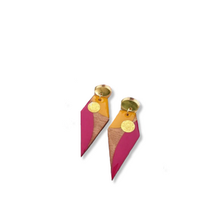 The Messy Brunette | Geometric Pink & Gold Earrings