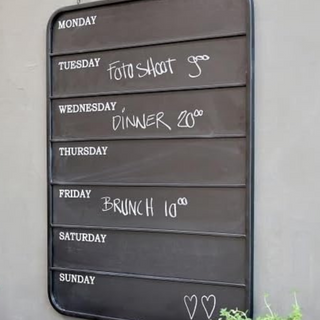 Blackboard For Hanging With Weekdays